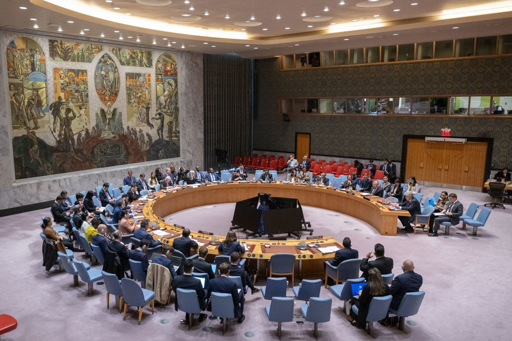 Vue d'ensemble de la salle du Conseil de sécurité de l'ONU, à New York.